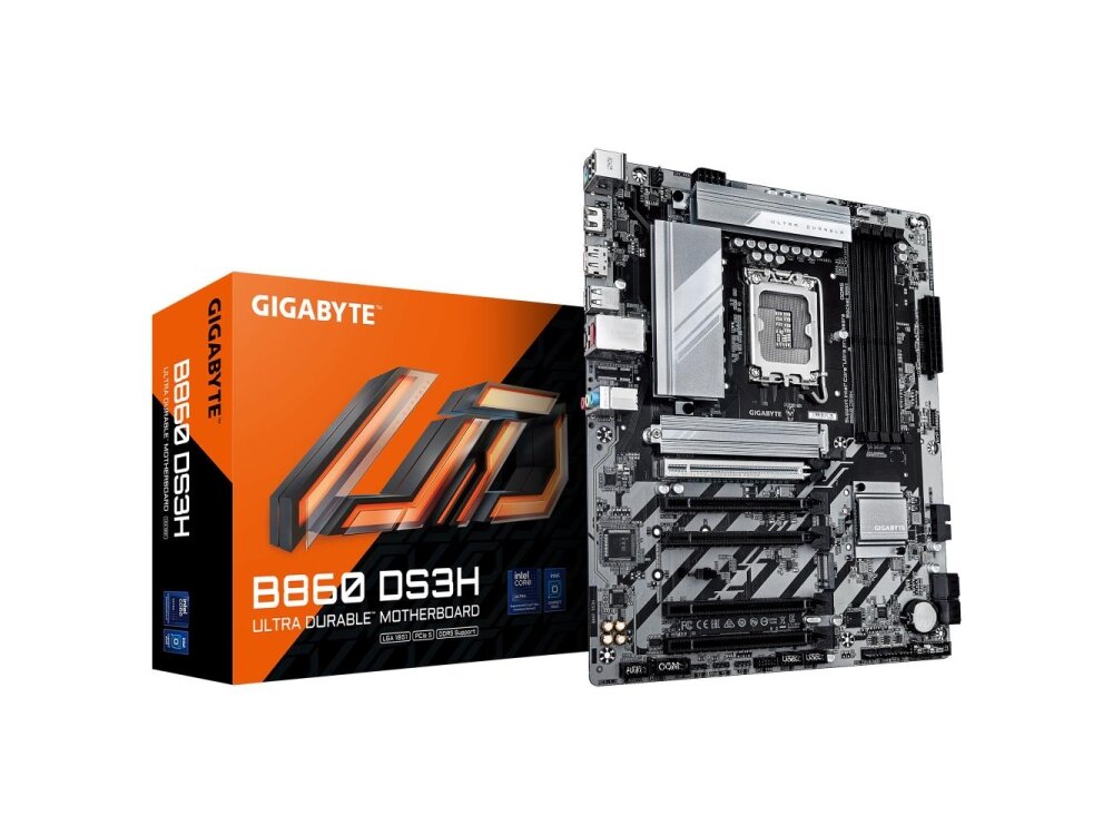 Mainboard|GIGABYTE|Intel B860 Express|LGA1851|ATX|Memory DDR5|Memory slots 4|4xPCI-Express 4.0 1x|1xPCI-Express 5.0 16x|2xM.2|1xHDMI|1xDisplayPort|4xUSB 2.0|1xUSB-C|1xPS/2|1xRJ45|3xAudio port|B860DS3H