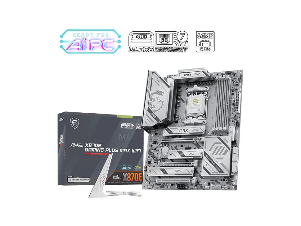 Mainboard|MSI|AMD X870E|Socket AM5|ATX|RAM DDR5-SDRAM|4xSlots|Wi-Fi Yes|Bluetooth Yes|3xNumber of M.2 (M) slots|X870EGAMINPLUSMAXWIFI Mainboard|MSI|AMD X870E|Socket AM5|ATX|RAM DDR5-SDRAM|4xSlots|Wi-Fi Yes|Bluetooth Yes|3xNumber of M.2 (M) slots|X870EGAMINPLUSMAXWIFI