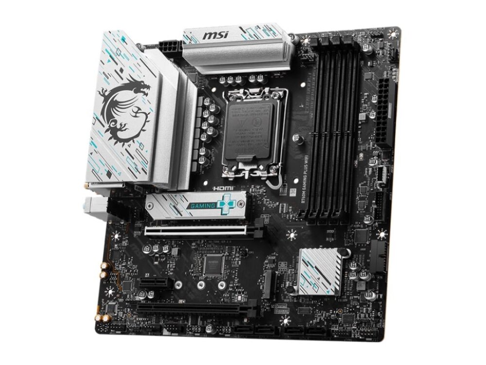 Mainboard|MSI|Intel B760 Express|LGA1700|Micro-ATX|Memory DDR5|Memory slots 4|1xPCI-Express 3.0 1x|1xPCI-Express 4.0 4x |1xPCI-Express 4.0 16x|2xM.2|2xHDMI|2xDisplayPort|2xUSB 2.0|4xUSB 3.2|1xPS/2|1xRJ45|3xAudio port|B760MGAMINGPLUSWIFI 2 Mainboard|MSI|Intel B760 Express|LGA1700|Micro-ATX|Memory DDR5|Memory slots 4|1xPCI-Express 3.0 1x|1xPCI-Express 4.0 4x |1xPCI-Express 4.0 16x|2xM.2|2xHDMI|2xDisplayPort|2xUSB 2.0|4xUSB 3.2|1xPS/2|1xRJ45|3xAudio port|B760MGAMINGPLUSWIFI 2