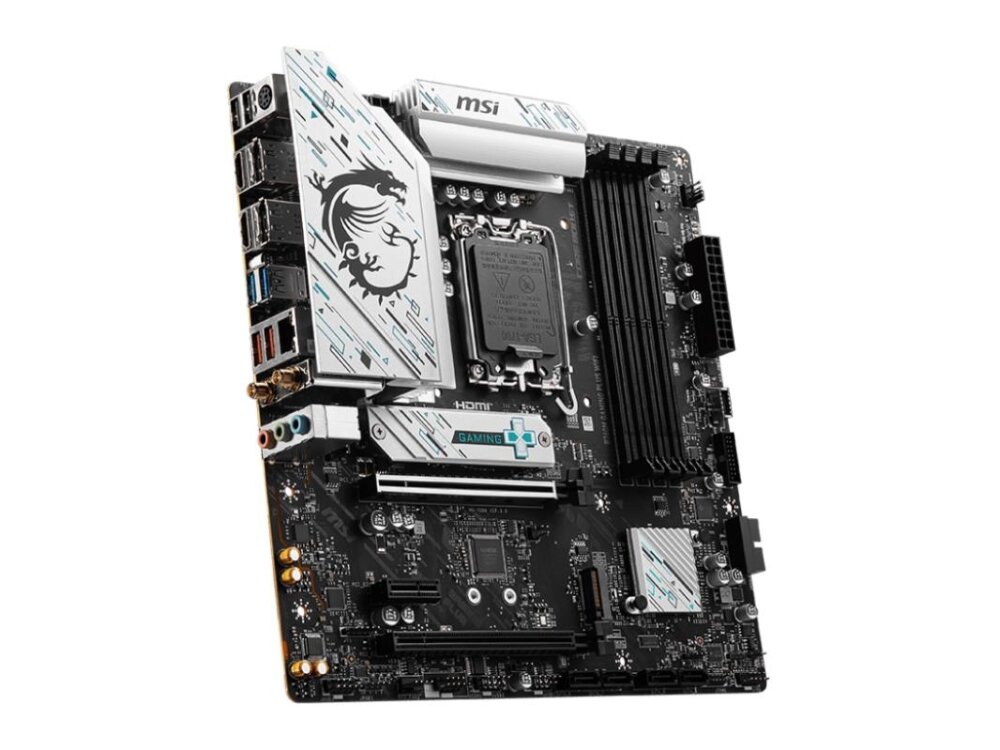 Mainboard|MSI|Intel B760 Express|LGA1700|Micro-ATX|Memory DDR5|Memory slots 4|1xPCI-Express 3.0 1x|1xPCI-Express 4.0 4x	|1xPCI-Express 4.0 16x|2xM.2|2xHDMI|2xDisplayPort|2xUSB 2.0|4xUSB 3.2|1xPS/2|1xRJ45|3xAudio port|B760MGAMINGPLUSWIFI 3
