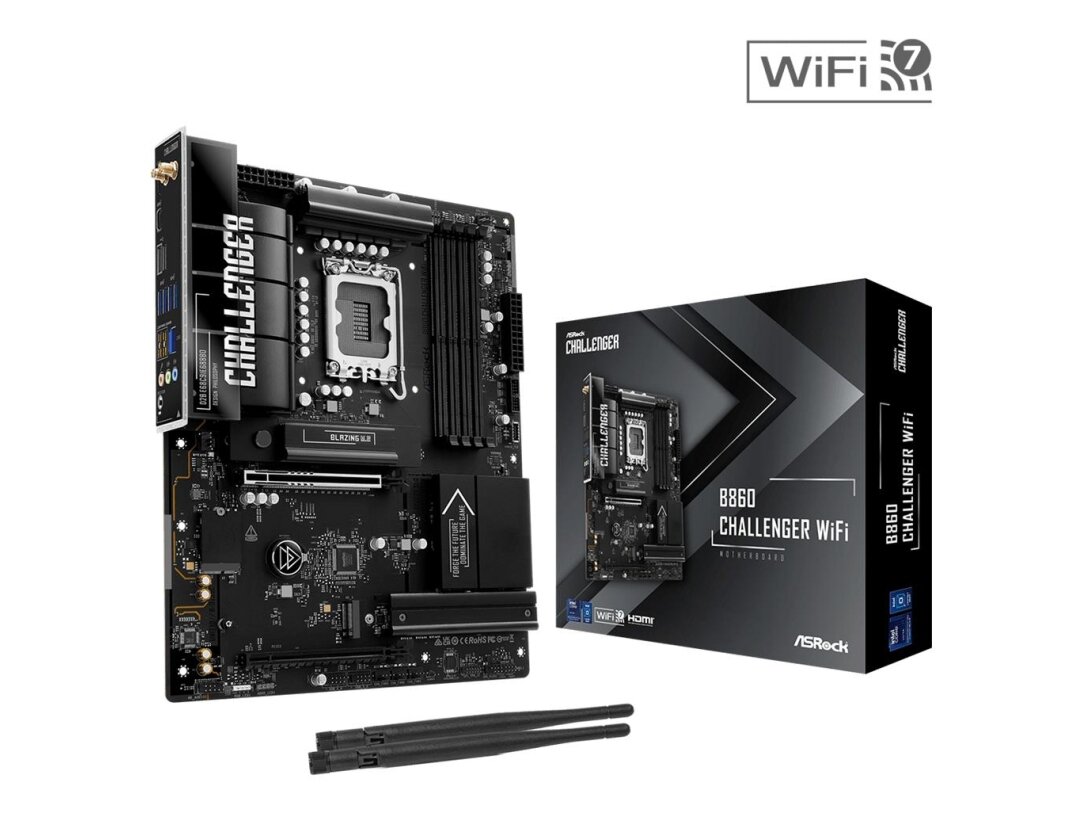 Mainboard|ASROCK|Intel B860|LGA 1851 (Socket V1)|ATX|RAM DDR5-SDRAM|4xSlots|Wi-Fi Yes|Bluetooth Yes|1xNumber of M.2 (M) slots|B860CHALLENGERWIFI 5 Mainboard|ASROCK|Intel B860|LGA 1851 (Socket V1)|ATX|RAM DDR5-SDRAM|4xSlots|Wi-Fi Yes|Bluetooth Yes|1xNumber of M.2 (M) slots|B860CHALLENGERWIFI 5