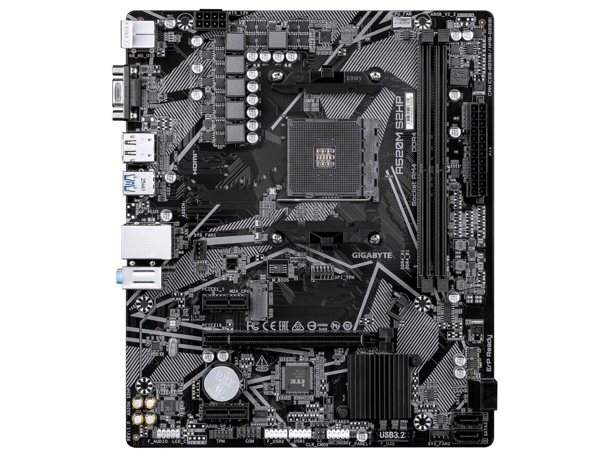 Mainboard|GIGABYTE|AMD A520|Socket AM4|micro ATX|RAM DDR4-SDRAM|2xSlots|1xNumber of M.2 (M) slots|A520MS2HP1.0 1 Mainboard|GIGABYTE|AMD A520|Socket AM4|micro ATX|RAM DDR4-SDRAM|2xSlots|1xNumber of M.2 (M) slots|A520MS2HP1.0 1
