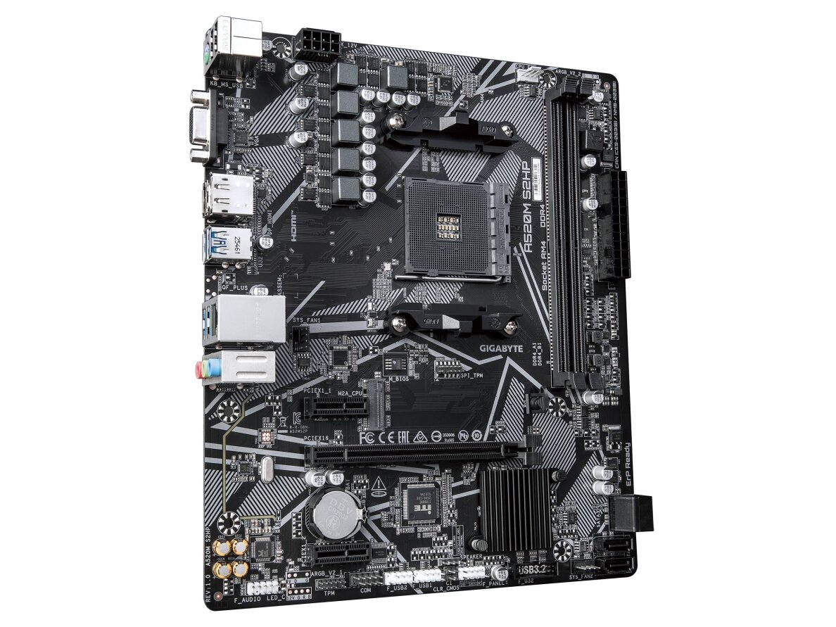 Mainboard|GIGABYTE|AMD A520|Socket AM4|micro ATX|RAM DDR4-SDRAM|2xSlots|1xNumber of M.2 (M) slots|A520MS2HP1.0 2