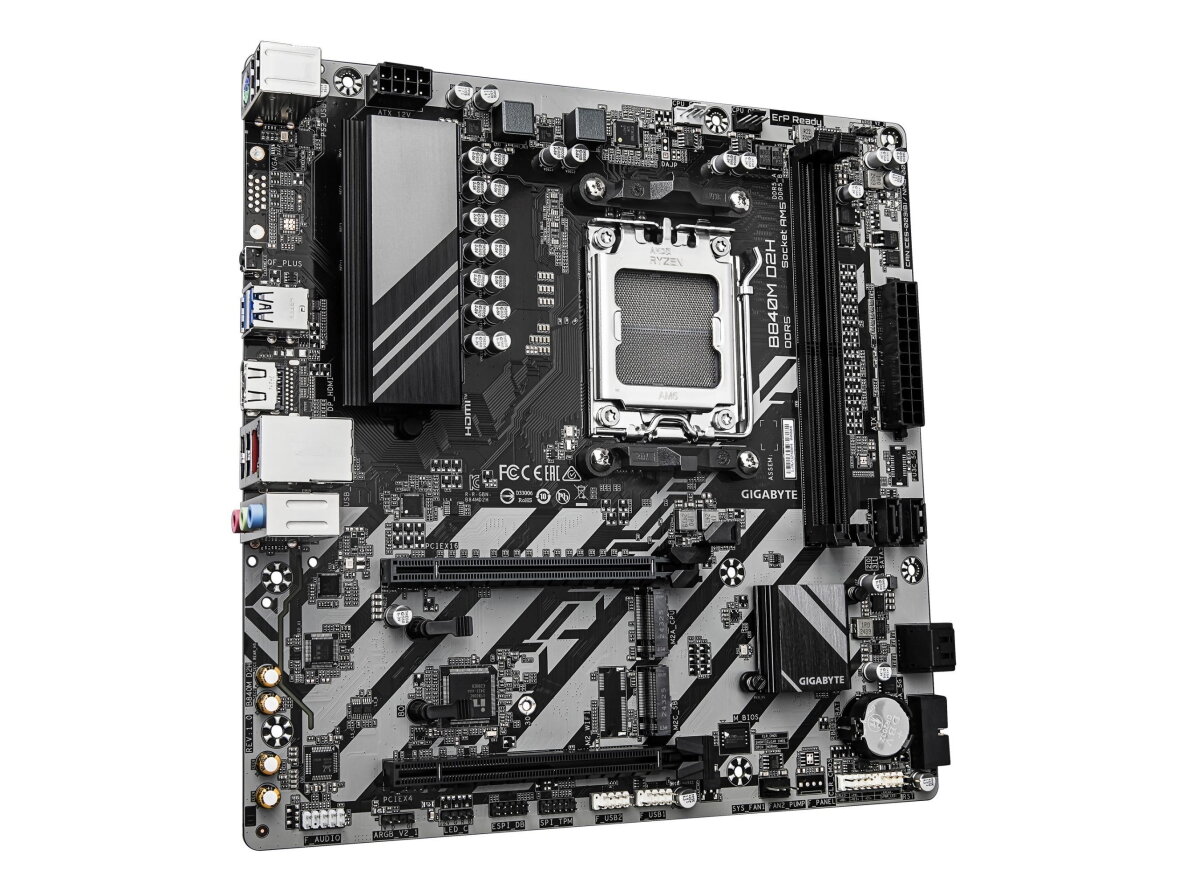 Mainboard|GIGABYTE|AMD B840|Socket AM5|micro ATX|RAM DDR5-SDRAM|2xSlots|2xNumber of M.2 (M) slots|B840M D2H (Rev. 1.1)|B840MD2H1.1 2