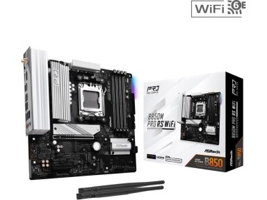Mainboard|ASROCK|AMD B850|SAM5|Micro-ATX|Memory DDR5|Memory slots 4|1xPCI-Express 4.0 4x	|1xPCI-Express 5.0 16x|1xM.2|1xHDMI|1xDisplayPort|1xAudio-In|1xAudio-Out|1xMicrophone|4xUSB 2.0|3xUSB 3.2|1xUSB-C|1xRJ45|B850MPRORSWIFI