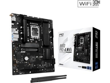 Mainboard|ASROCK|Intel B860 Express|LGA1851|ATX|Memory DDR5|Memory slots 4|1xPCI-Express 4.0 16x|1xPCI-Express 5.0 16x|1xM.2|1xHDMI|1xDisplayPort|1xAudio-In|1xAudio-Out|1xMicrophone|2xUSB 2.0|6xUSB 3.2|1xUSB-C|1xRJ45|B860PRO-AWIFI