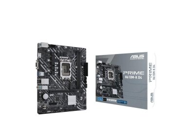 Mainboard|ASUS|Intel H610|LGA1700|MicroATX|Memory DDR4|Memory slots 2|1xPCI-Express 3.0 1x|1xPCI-Express 4.0 16x|1xM.2|1x15pin D-sub|1xHDMI|2xAudio-In|1xAudio-Out|4xUSB 2.0|2xUSB 3.2|1xPS/2|1xRJ45|PRIMEH610M-KD4