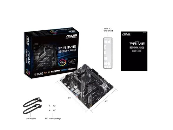 Mainboard|ASUS|AMD B550|SAM4|Micro-ATX|Memory DDR4|Memory slots 2|1xPCI-Express 3.0 1x|1xPCI-Express 3.0 16x|1xPCI-Express 4.0 16x|1xM.2|1xHDMI|1xDisplayPort|1xAudio-In|1xAudio-Out|1xMicrophone|2xUSB 2.0|4xUSB 3.2|1xPS/2|1xRJ45|PRIMEB550M-KARGB 3 Mainboard|ASUS|AMD B550|SAM4|Micro-ATX|Memory DDR4|Memory slots 2|1xPCI-Express 3.0 1x|1xPCI-Express 3.0 16x|1xPCI-Express 4.0 16x|1xM.2|1xHDMI|1xDisplayPort|1xAudio-In|1xAudio-Out|1xMicrophone|2xUSB 2.0|4xUSB 3.2|1xPS/2|1xRJ45|PRIMEB550M-KARGB 3