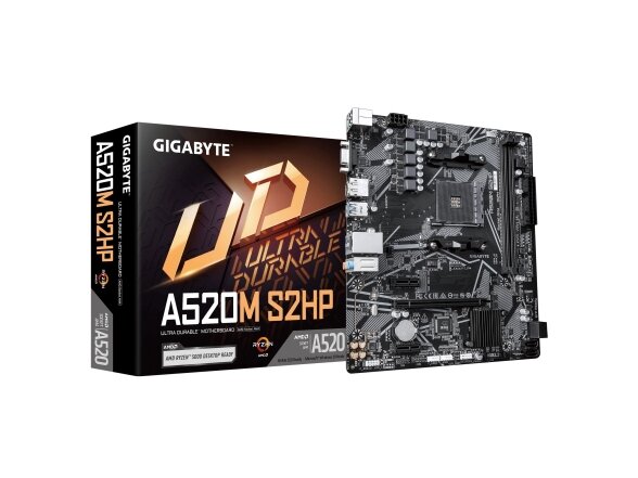 Mainboard|GIGABYTE|AMD A520|Socket AM4|micro ATX|RAM DDR4-SDRAM|2xSlots|1xNumber of M.2 (M) slots|A520MS2HP1.0