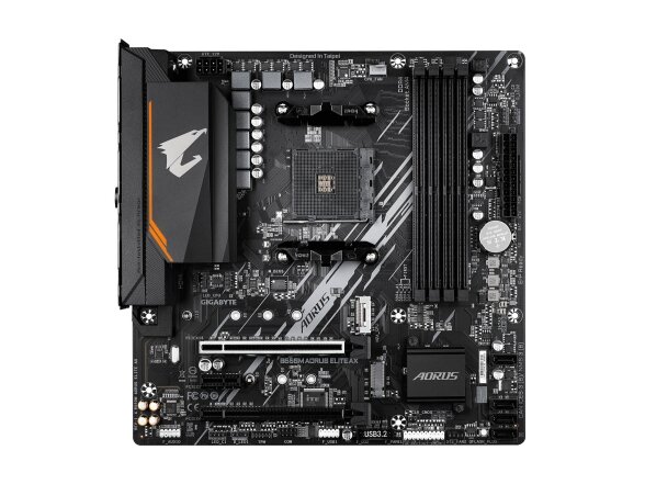 Mainboard|GIGABYTE|AMD B550|Socket AM4|micro ATX|RAM DDR4-SDRAM|4xSlots|Wi-Fi Yes|Bluetooth Yes|2xNumber of M.2 (M) slots|B550M AORUS ELITE AX (REV. 1.4)|B550MAORUSELITEAX1.4 1