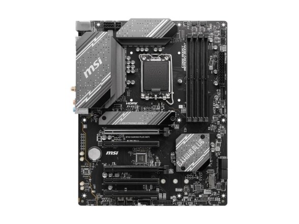 Mainboard|MSI|Intel B760 Express|LGA1700|ATX|Memory DDR5|Memory slots 4|5xPCI-Express 16x|2xM.2|1xHDMI|1xDisplayPort|2xUSB 2.0|2xUSB 3.2|1xUSB-C|1xPS/2|1xOptical S/PDIF|1xRJ45|5xAudio port|B760GAMINGPLUSWIFI 1