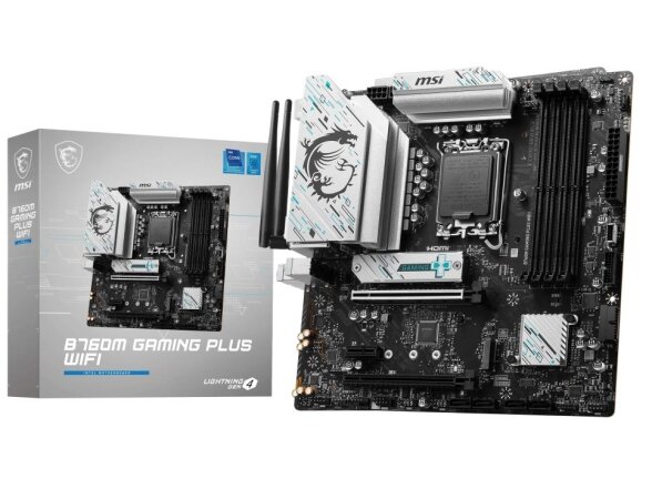 Mainboard|MSI|Intel B760 Express|LGA1700|Micro-ATX|Memory DDR5|Memory slots 4|1xPCI-Express 3.0 1x|1xPCI-Express 4.0 4x |1xPCI-Express 4.0 16x|2xM.2|2xHDMI|2xDisplayPort|2xUSB 2.0|4xUSB 3.2|1xPS/2|1xRJ45|3xAudio port|B760MGAMINGPLUSWIFI Mainboard|MSI|Intel B760 Express|LGA1700|Micro-ATX|Memory DDR5|Memory slots 4|1xPCI-Express 3.0 1x|1xPCI-Express 4.0 4x |1xPCI-Express 4.0 16x|2xM.2|2xHDMI|2xDisplayPort|2xUSB 2.0|4xUSB 3.2|1xPS/2|1xRJ45|3xAudio port|B760MGAMINGPLUSWIFI