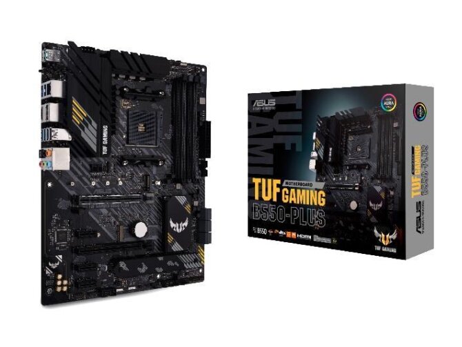 Mainboard|ASUS|AMD B550|SAM4|ATX|3xPCI-Express 3.0 1x|1xPCI-Express 3.0 16x|2xM.2|1xPCI-Express 4.0 16x|Memory DDR4|Memory slots 4|1xHDMI|1xDisplayPort|1xUSB type C|5xUSB 3.2|1xOptical S/PDIF|1xRJ45|5xAudio port|TUFGAMINGB550-PLUS Mainboard|ASUS|AMD B550|SAM4|ATX|3xPCI-Express 3.0 1x|1xPCI-Express 3.0 16x|2xM.2|1xPCI-Express 4.0 16x|Memory DDR4|Memory slots 4|1xHDMI|1xDisplayPort|1xUSB type C|5xUSB 3.2|1xOptical S/PDIF|1xRJ45|5xAudio port|TUFGAMINGB550-PLUS