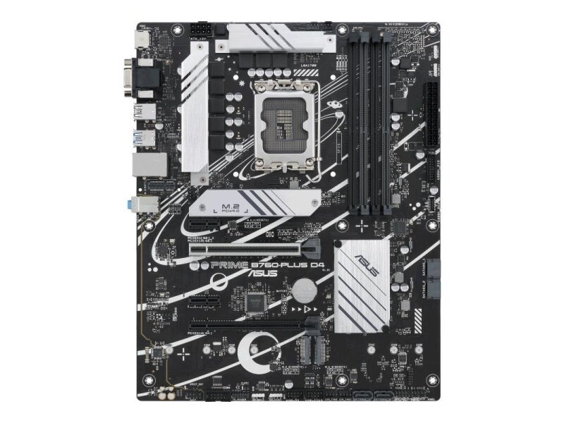 Mainboard|ASUS|Intel B760 Express|LGA1700|ATX|Memory DDR4|Memory slots 4|2xPCI-Express 3.0 1x|1xPCI-Express 4.0 16x|1xPCI-Express 5.0 16x|3xM.2|1x15pin D-sub|1xHDMI|1xDisplayPort|2xUSB 2.0|3xUSB 3.2|1xUSB-C|1xRJ45|3xAudio port|PRIMEB760-PLUSD4 1