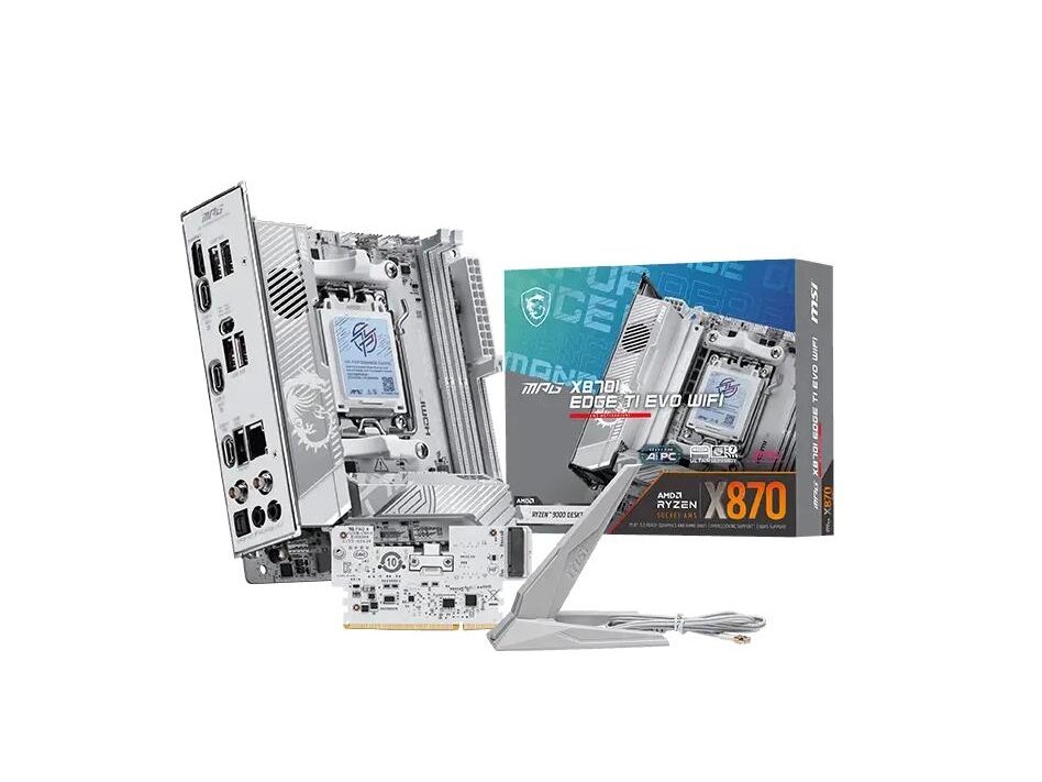 Mainboard|MSI|AMD X870|Socket AM5|mini ITX|RAM DDR5-SDRAM|2xSlots|Wi-Fi Yes|Bluetooth Yes|1xNumber of M.2 (M) slots|MPGX870IEDGETIEVOWIFI