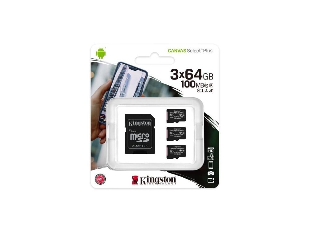 MEMORY MICRO SDXC 64GB UHS-I/3PACK SDCG4/64GB KINGSTON 1