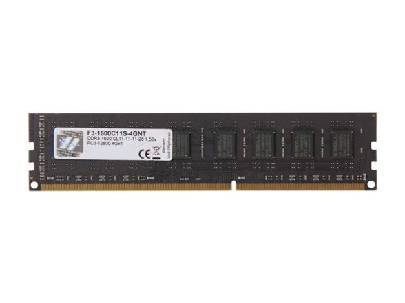 MEMORY DIMM 4GB PC12800 DDR3/F3-1600C11S-4GNT G.SKILL MEMORY DIMM 4GB PC12800 DDR3/F3-1600C11S-4GNT G.SKILL
