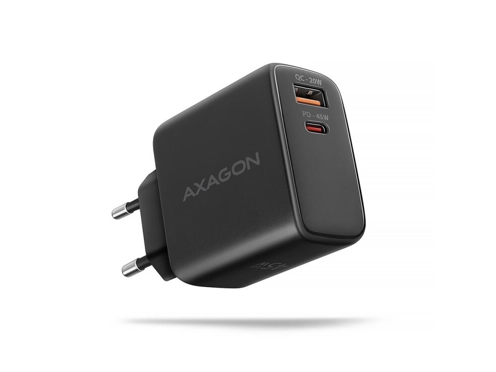 MOBILE CHARGER WALL USB 45W/GAN 2PORT ACU-PQ45 AXAGON 1
