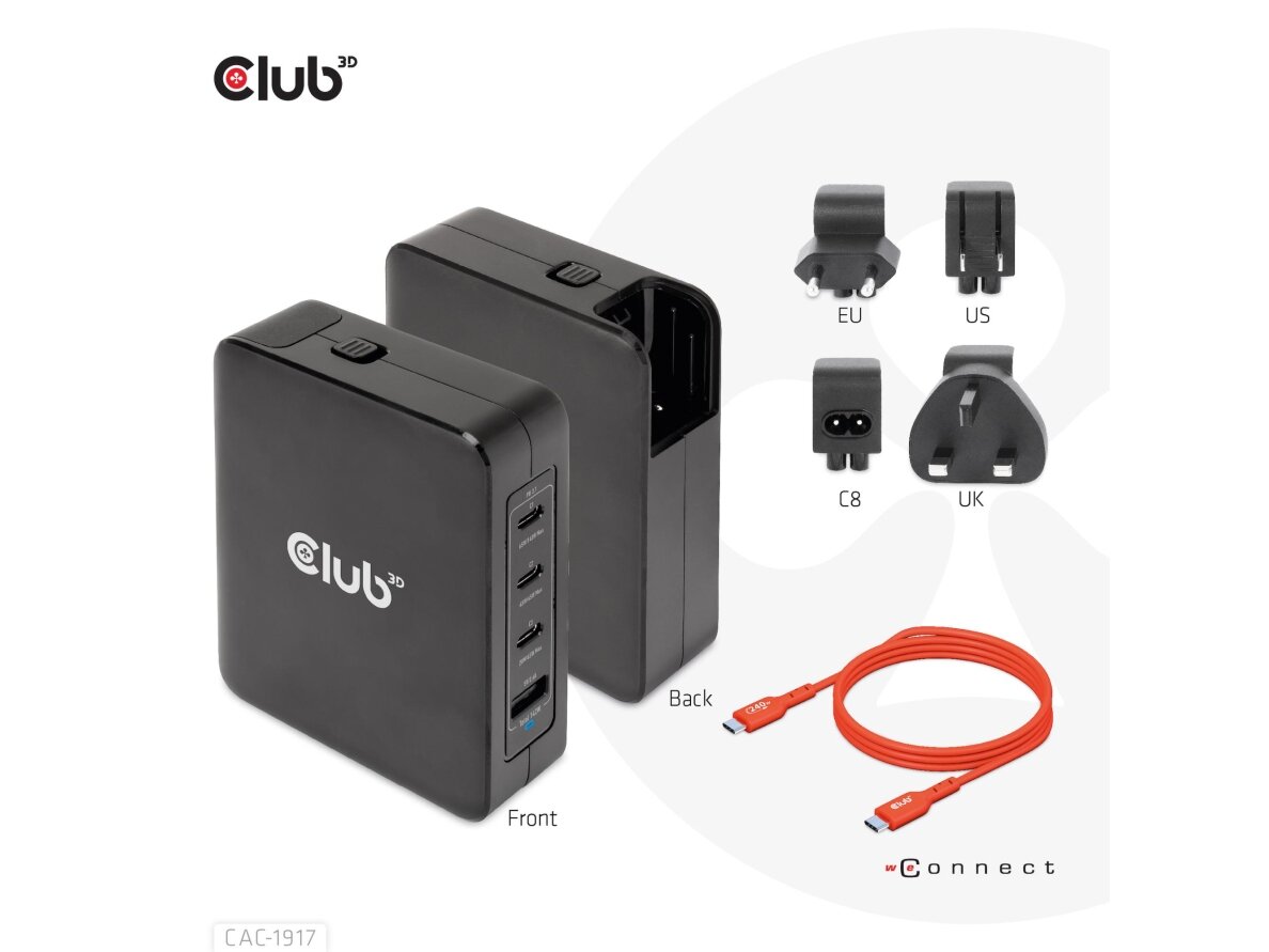 MOBILE TRAVEL CHARGER USB-C/140W GAN CAC-1917 CLUB3D 6 MOBILE TRAVEL CHARGER USB-C/140W GAN CAC-1917 CLUB3D 6