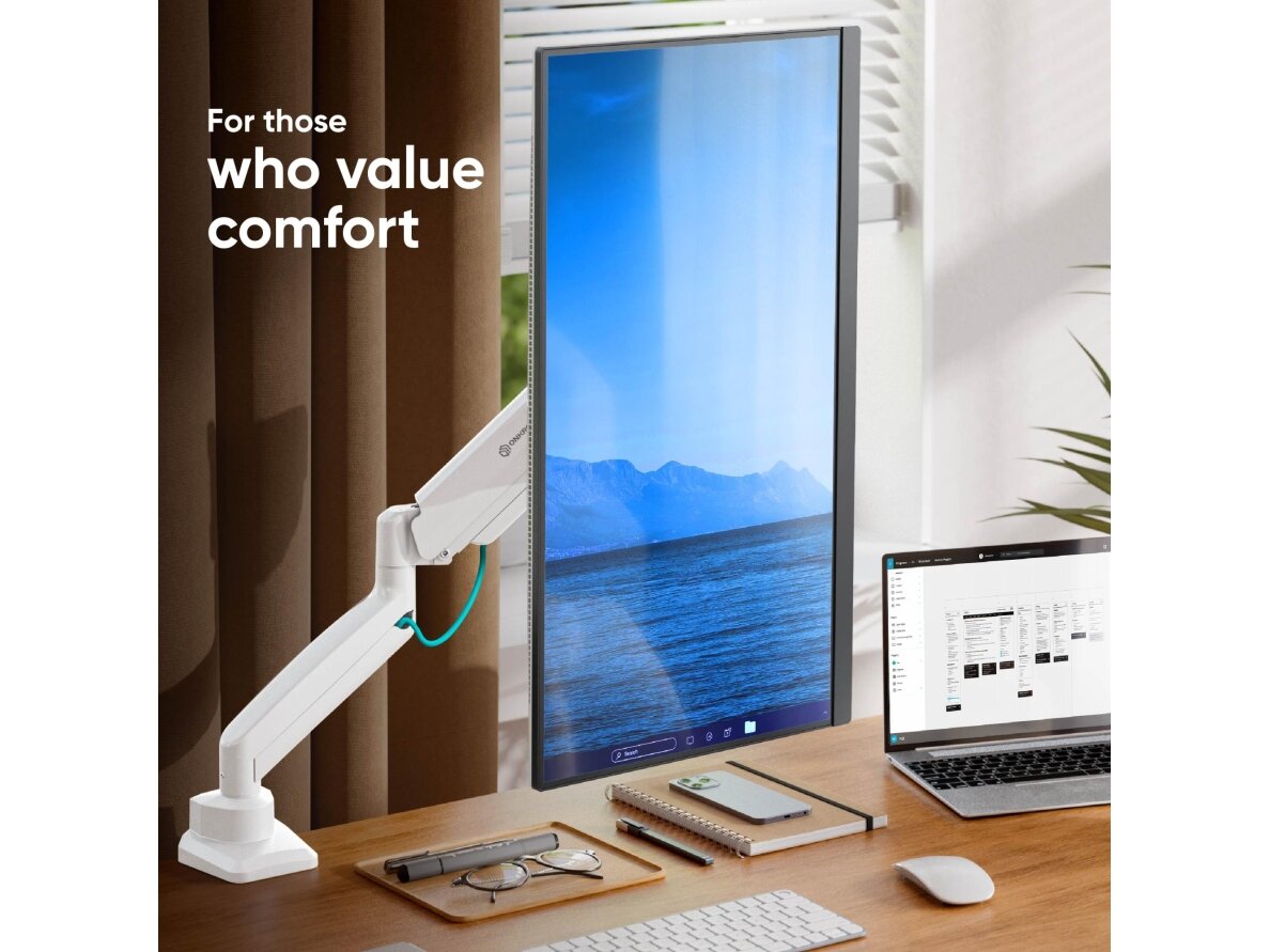 MONITOR ACC DESK MOUNT/13-32" BLK/WHT G80-BW ONKRON 5
