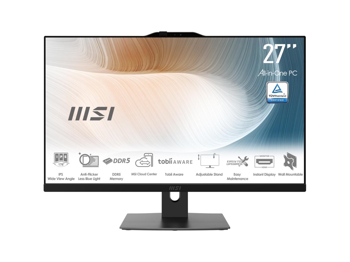 Monoblock PC|MSI|CPU Intel|Intel Core 5|Intel Core 5|120U|RAM 16 GB|DDR5-SDRAM|Screen 27 "|1920 x 1080 pixels|Storage 512 GB|SSDs 512 GB|Not available|On-board graphics Yes|Intel® Graphics|Black|OS Windows 11 Pro|MODERNAM272P1M-855EU Monoblock PC|MSI|CPU Intel|Intel Core 5|Intel Core 5|120U|RAM 16 GB|DDR5-SDRAM|Screen 27 "|1920 x 1080 pixels|Storage 512 GB|SSDs 512 GB|Not available|On-board graphics Yes|Intel® Graphics|Black|OS Windows 11 Pro|MODERNAM272P1M-855EU