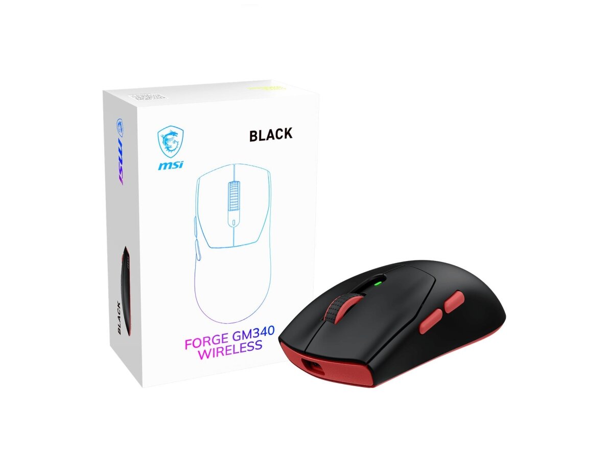 MOUSE USB OPTICAL WRL GAMING/FORGE GM340 WIRELESS BLACK MSI