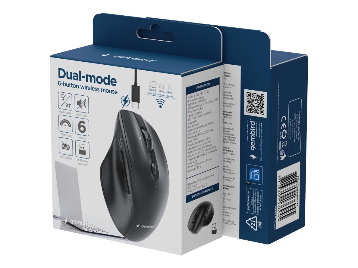 MOUSE USB OPTICAL WRL/MUSW2-6B-02 GEMBIRD 8 MOUSE USB OPTICAL WRL/MUSW2-6B-02 GEMBIRD 8