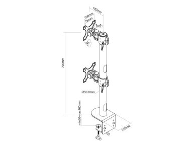 MONITOR ACC DESK MOUNT 17-49"/FPMA-D960DVBLACKPLUS NEOMOUNTS