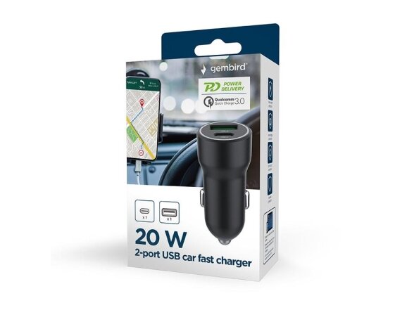 MOBILE CHARGER CAR USB 2PORT/TA-UC-A2PDQC20-CAR-01 GEMBIRD 3 MOBILE CHARGER CAR USB 2PORT/TA-UC-A2PDQC20-CAR-01 GEMBIRD 3