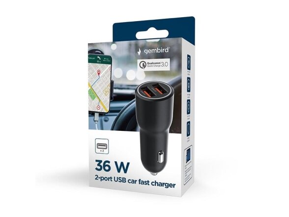 MOBILE CHARGER CAR USB 2PORT/TA-UC-A2QC36-CAR-01 GEMBIRD 3 MOBILE CHARGER CAR USB 2PORT/TA-UC-A2QC36-CAR-01 GEMBIRD 3