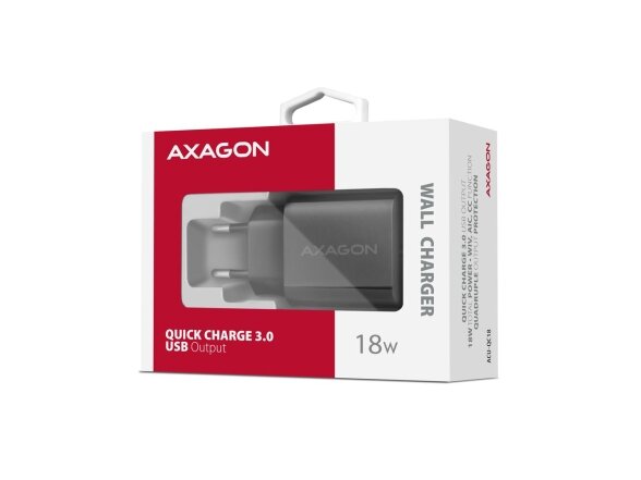 MOBILE CHARGER WALL USB 18W/1PORT BLACK ACU-QC18 AXAGON 1 MOBILE CHARGER WALL USB 18W/1PORT BLACK ACU-QC18 AXAGON 1