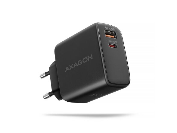 MOBILE CHARGER WALL USB 45W/GAN 2PORT ACU-PQ45 AXAGON 1