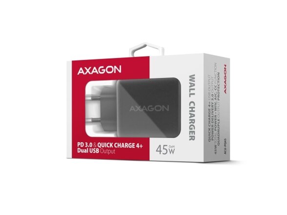 MOBILE CHARGER WALL USB 45W/GAN 2PORT ACU-PQ45 AXAGON MOBILE CHARGER WALL USB 45W/GAN 2PORT ACU-PQ45 AXAGON