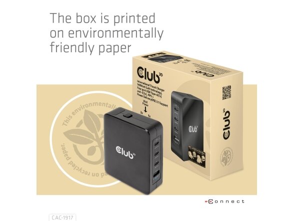 MOBILE TRAVEL CHARGER USB-C/140W GAN CAC-1917 CLUB3D 9 MOBILE TRAVEL CHARGER USB-C/140W GAN CAC-1917 CLUB3D 9