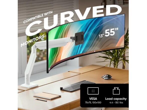 MONITOR ACC DESK MOUNT/15-42" BLK/WHT G110-BW ONKRON 2 MONITOR ACC DESK MOUNT/15-42" BLK/WHT G110-BW ONKRON 2