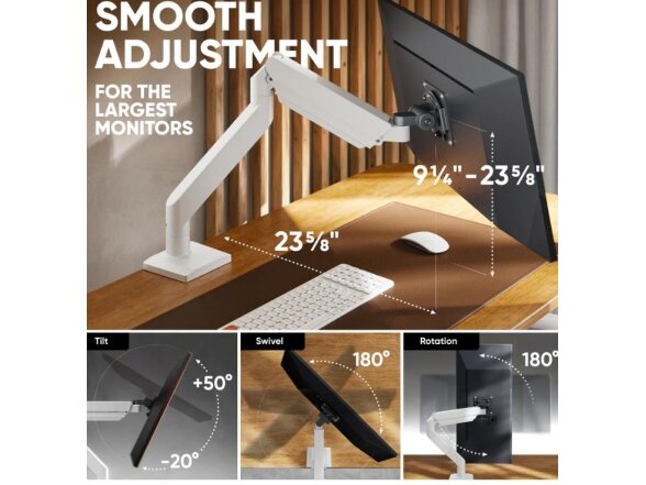 MONITOR ACC DESK MOUNT/15-42" BLK/WHT G110-BW ONKRON 3
