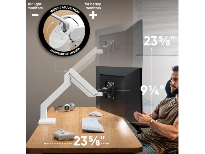 MONITOR ACC DESK MOUNT/15-42" BLK/WHT G110-BW ONKRON 4