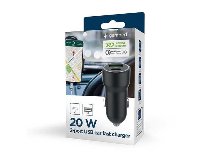 MOBILE CHARGER CAR USB 2PORT/TA-UC-A2PDQC20-CAR-01 GEMBIRD 3