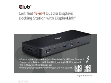 NB ACC DOCKING STATION 16IN1/THUNDERBOLT CSV-1583 CLUB3D