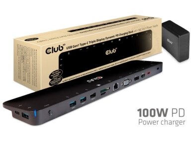 NB ACC DOCKING STATION/USB-C 100W CSV-1564W100 CLUB3D