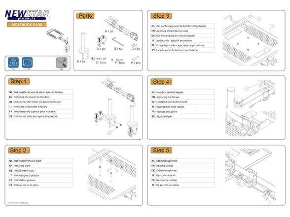 NB ACC DESK MOUNT 10-22"/NOTEBOOK-D100 NEOMOUNTS 4