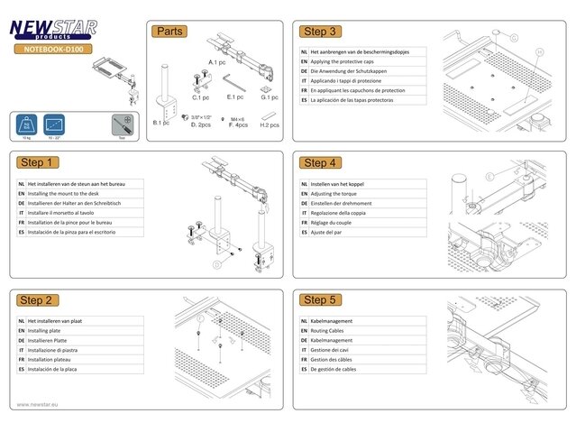 NB ACC DESK MOUNT 10-22"/NOTEBOOK-D100 NEOMOUNTS 4