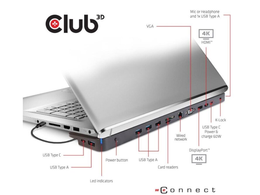 NB ACC DOCKING STATION/USB-C 100W CSV-1564W100 CLUB3D 1