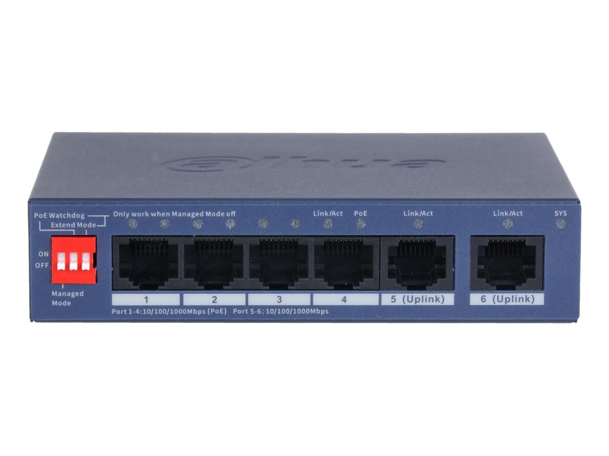 NET SWITCH 6PORT 4POE/CS4006-4GT-36 DAHUA 1 NET SWITCH 6PORT 4POE/CS4006-4GT-36 DAHUA 1