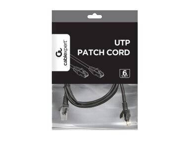 PATCH CABLE CAT6 UTP 1.5M/BLACK PP6U-1.5M/BK GEMBIRD