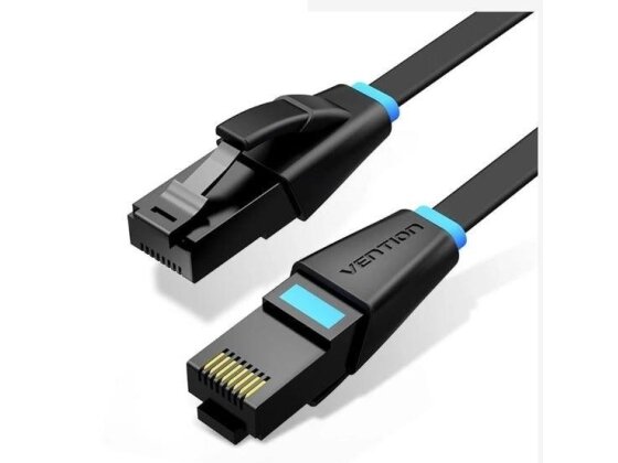 PATCH CABLE CAT.6 UTP FLAT/1M BLACK IBJBF VENTION