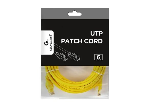 PATCH CABLE CAT6 UTP 5M/YELLOW PP6U-5M/Y GEMBIRD 1