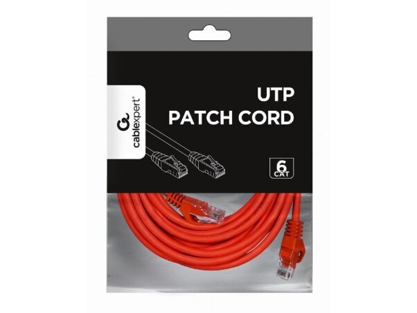 PATCH CABLE CAT6 UTP 5M/RED PP6U-5M/R GEMBIRD 1