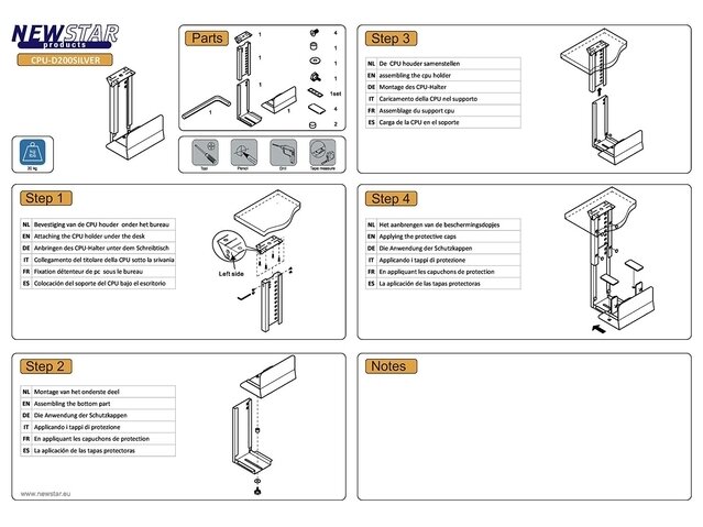 PC ACC DESK MOUNT 30KG/CPU-D200SILVER NEOMOUNTS 7