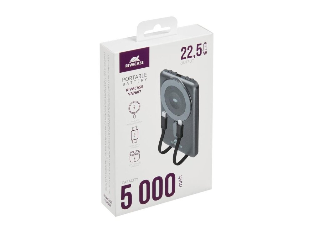 POWER BANK WRL 5000MAH/MAGSAFE+IWATCH VA2607 RIVACASE 11